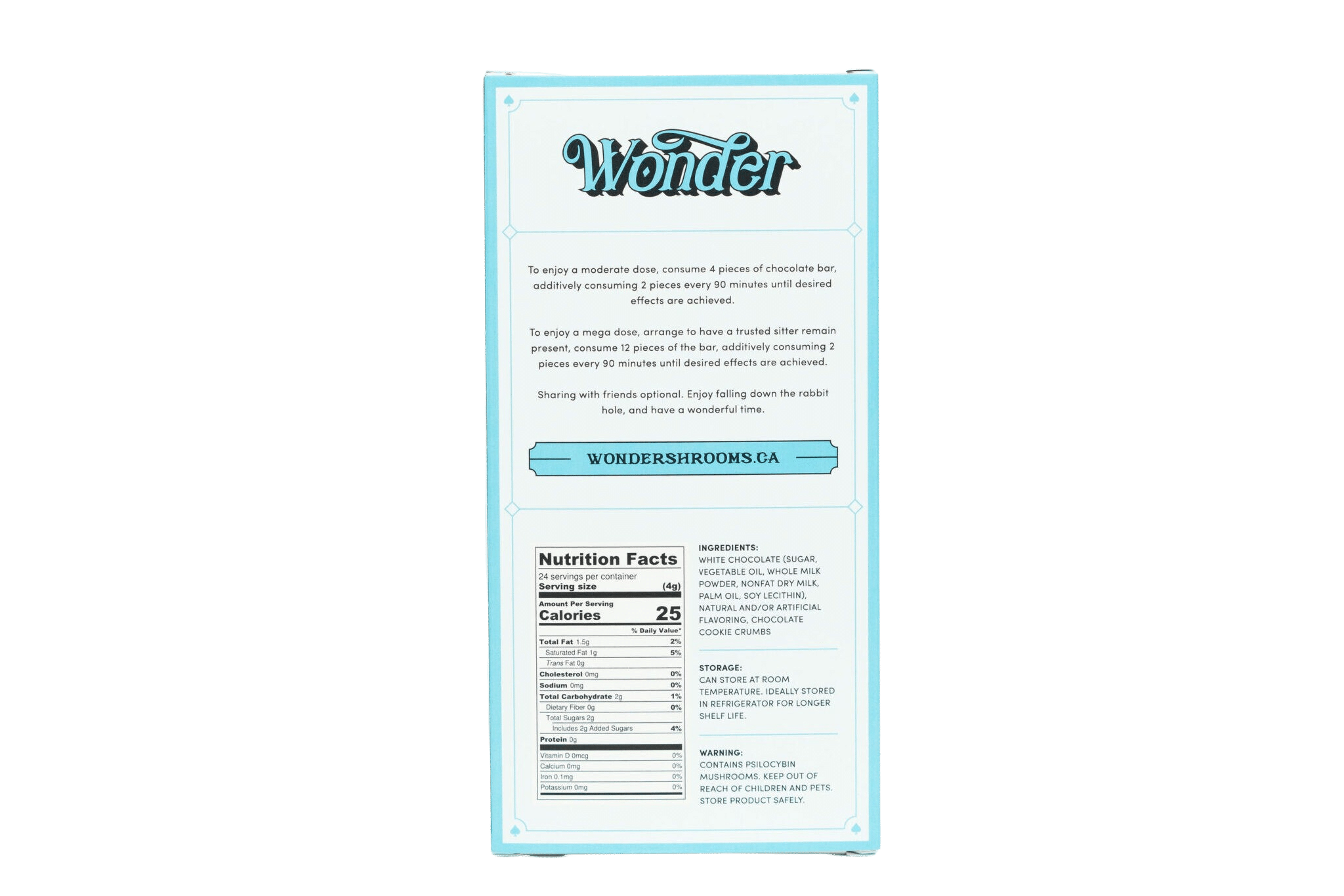 Wonder Psilocybin Chocolate Bar – Cookies ‘N Creme (6000mg) - Image 2